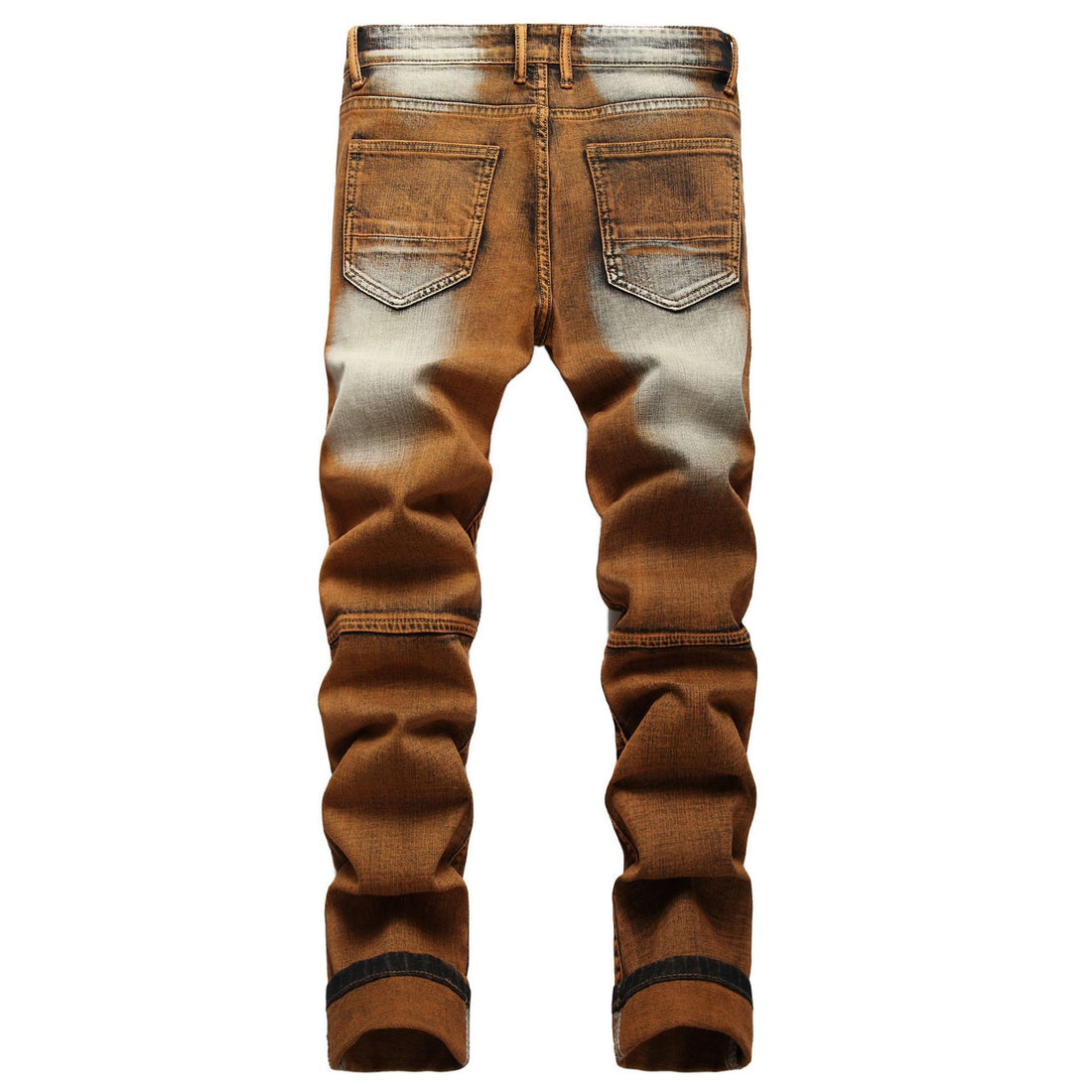 Motorcycle Pants Stretch Zipper Decorations Dyed Personalized Fashion Skinny Jeans